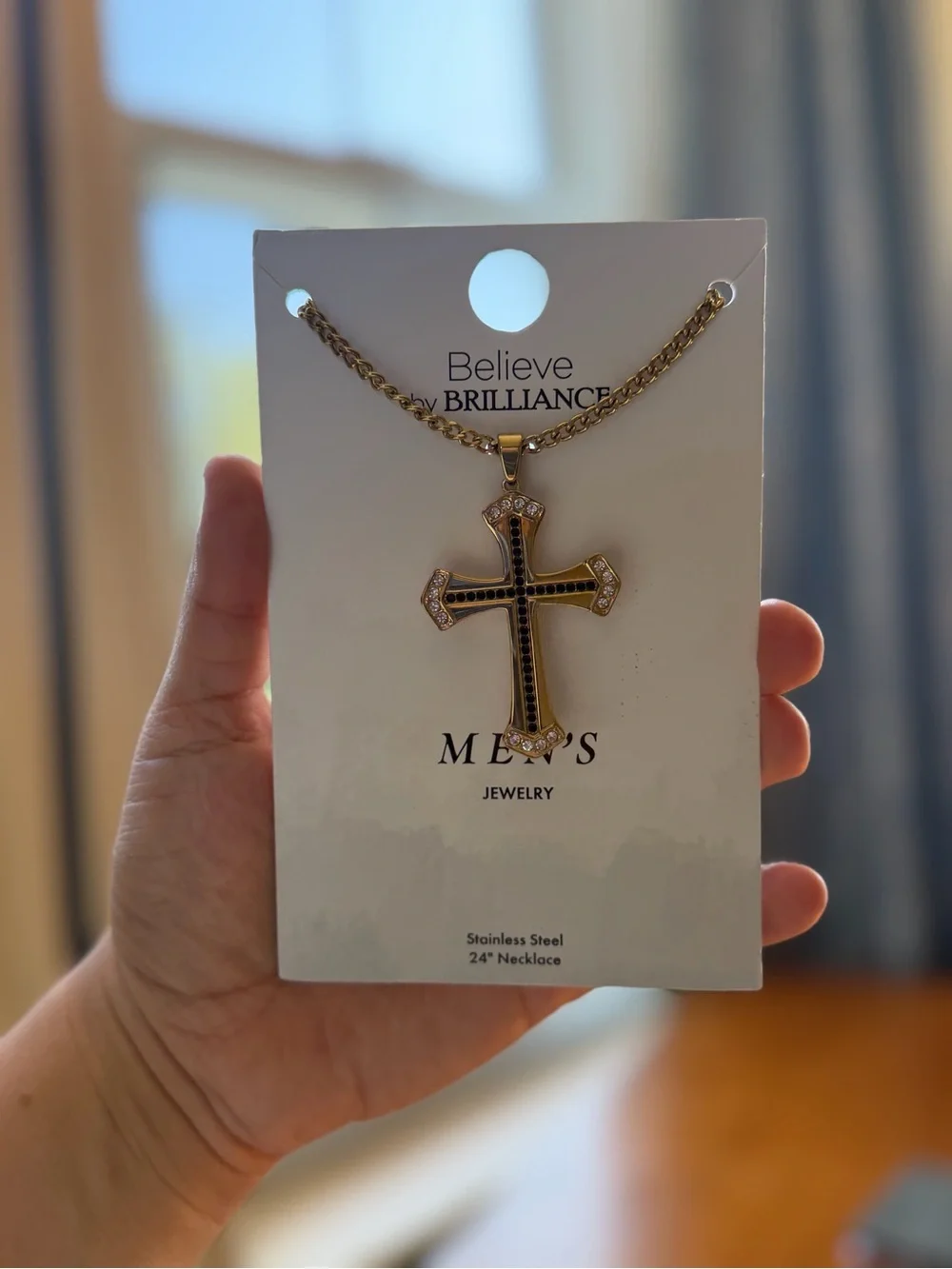 Bilieve by brilliance Men's Gold Cross Pendant Necklace